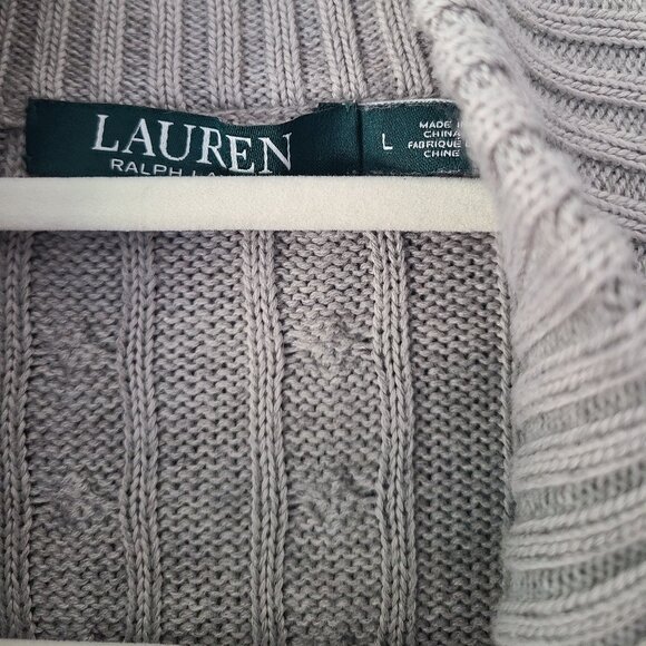 Lauren Ralph Lauren Cable-Knit Zip-Up Cardigan Size L - Picture 5 of 5